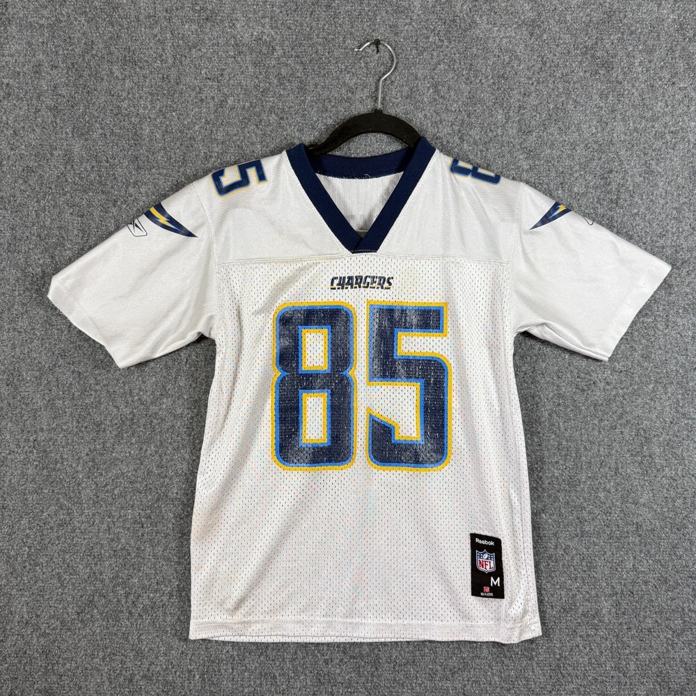 Reebok San Diego Chargers Antonio Gates #85 White Jersey Youth Size Medium #3458